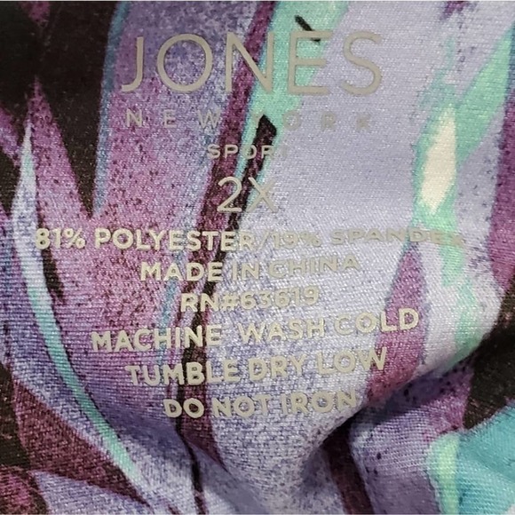 Jones new York tropical purple active athletic workout leggings plus size 2X - Picture 8 of 9